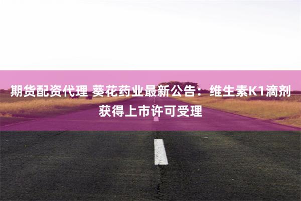 期货配资代理 葵花药业最新公告：维生素K1滴剂获得上市许可受理