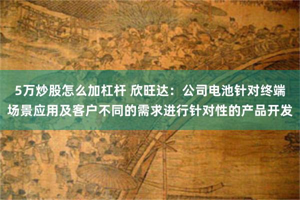 5万炒股怎么加杠杆 欣旺达：公司电池针对终端场景应用及客户不同的需求进行针对性的产品开发