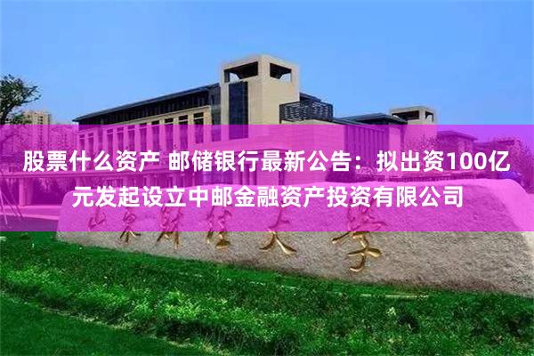 股票什么资产 邮储银行最新公告：拟出资100亿元发起设立中邮金融资产投资有限公司