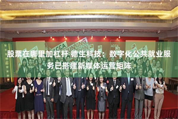 股票在哪里加杠杆 德生科技：数字化公共就业服务已搭建新媒体运营矩阵