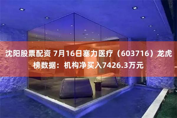 沈阳股票配资 7月16日塞力医疗（603716）龙虎榜数据：机构净买入7426.3万元