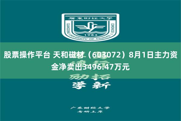 股票操作平台 天和磁材（603072）8月1日主力资金净卖出3496.47万元