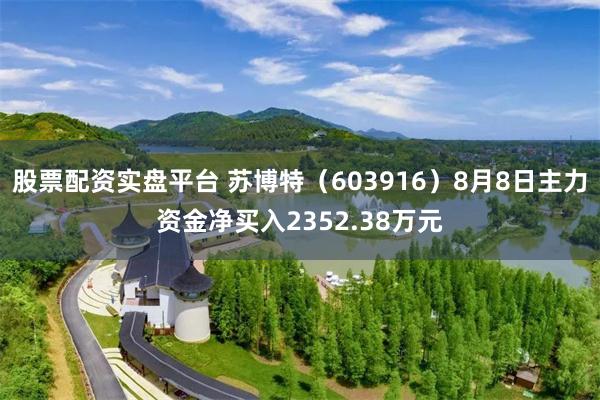 股票配资实盘平台 苏博特（603916）8月8日主力资金净买入2352.38万元