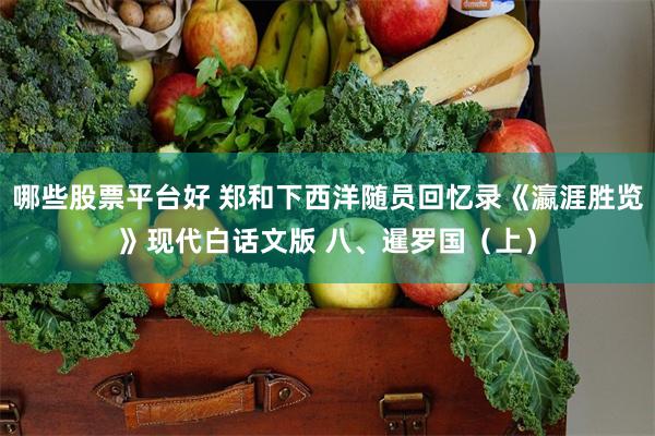 哪些股票平台好 郑和下西洋随员回忆录《瀛涯胜览》现代白话文版 八、暹罗国（上）
