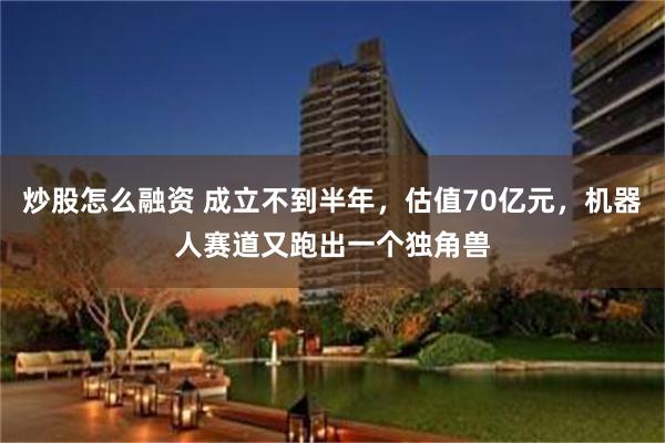 炒股怎么融资 成立不到半年，估值70亿元，机器人赛道又跑出一个独角兽