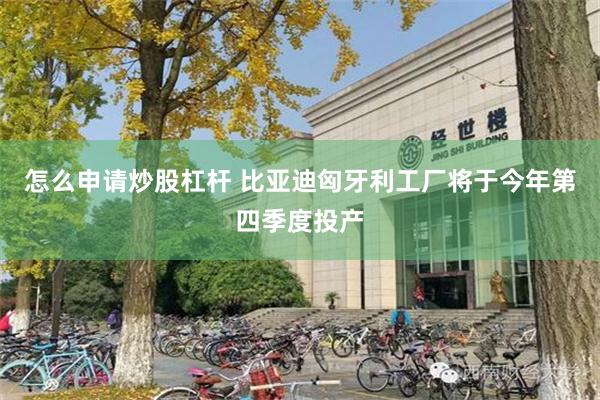 怎么申请炒股杠杆 比亚迪匈牙利工厂将于今年第四季度投产