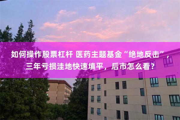 如何操作股票杠杆 医药主题基金“绝地反击”，三年亏损洼地快速填平，后市怎么看？