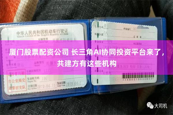 厦门股票配资公司 长三角AI协同投资平台来了，共建方有这些机构