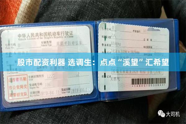 股市配资利器 选调生:点点“溪望”汇希望