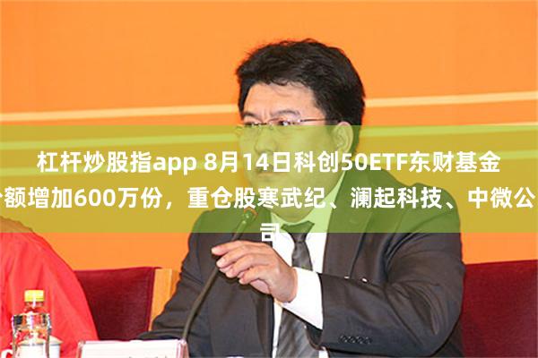 杠杆炒股指app 8月14日科创50ETF东财基金份额增加600万份，重仓股寒武纪、澜起科技、中微公司