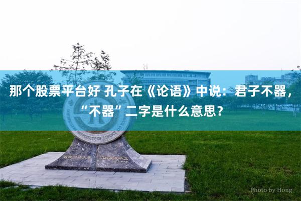 那个股票平台好 孔子在《论语》中说：君子不器，“不器”二字是什么意思？